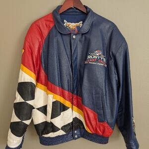 Rusty Wallace Last Call Jeff Hamilton Racing Leather Jacket Size Large